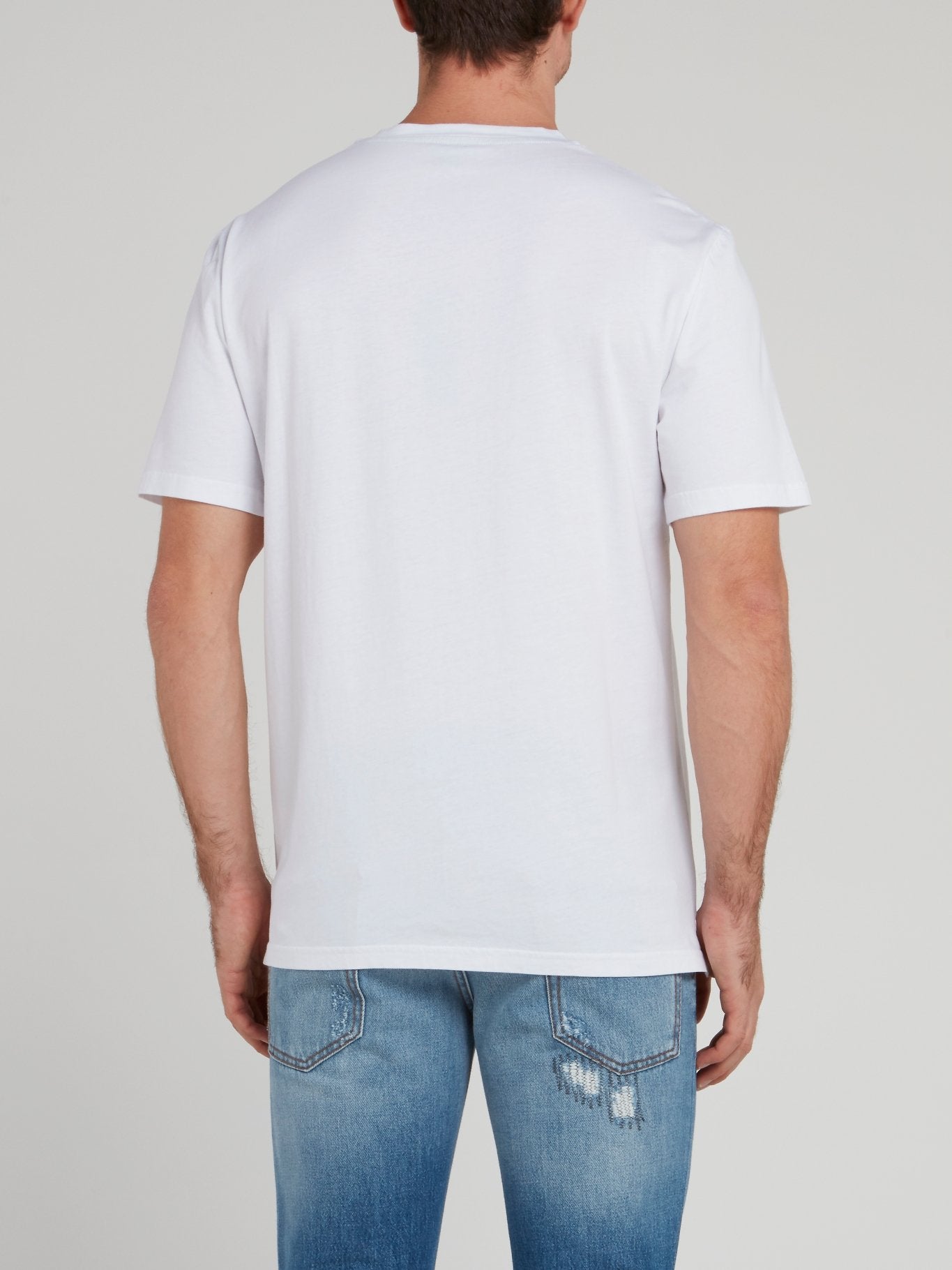 White Graphic Print Cotton T-Shirt