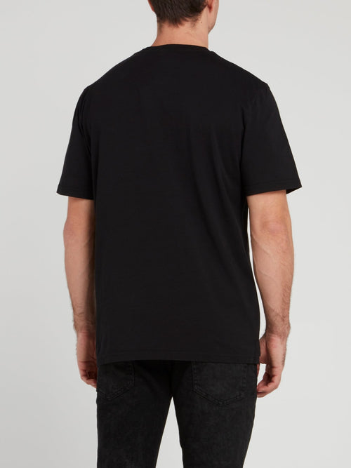 Black Sketch Printed T-Shirt