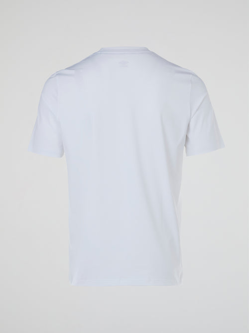 White Logo Print Crewneck T-Shirt