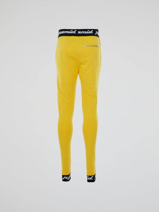 Yellow Rubber Logo Patched Pants