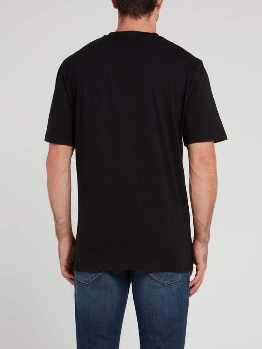 Black Printed Half Sleeve T-Shirt