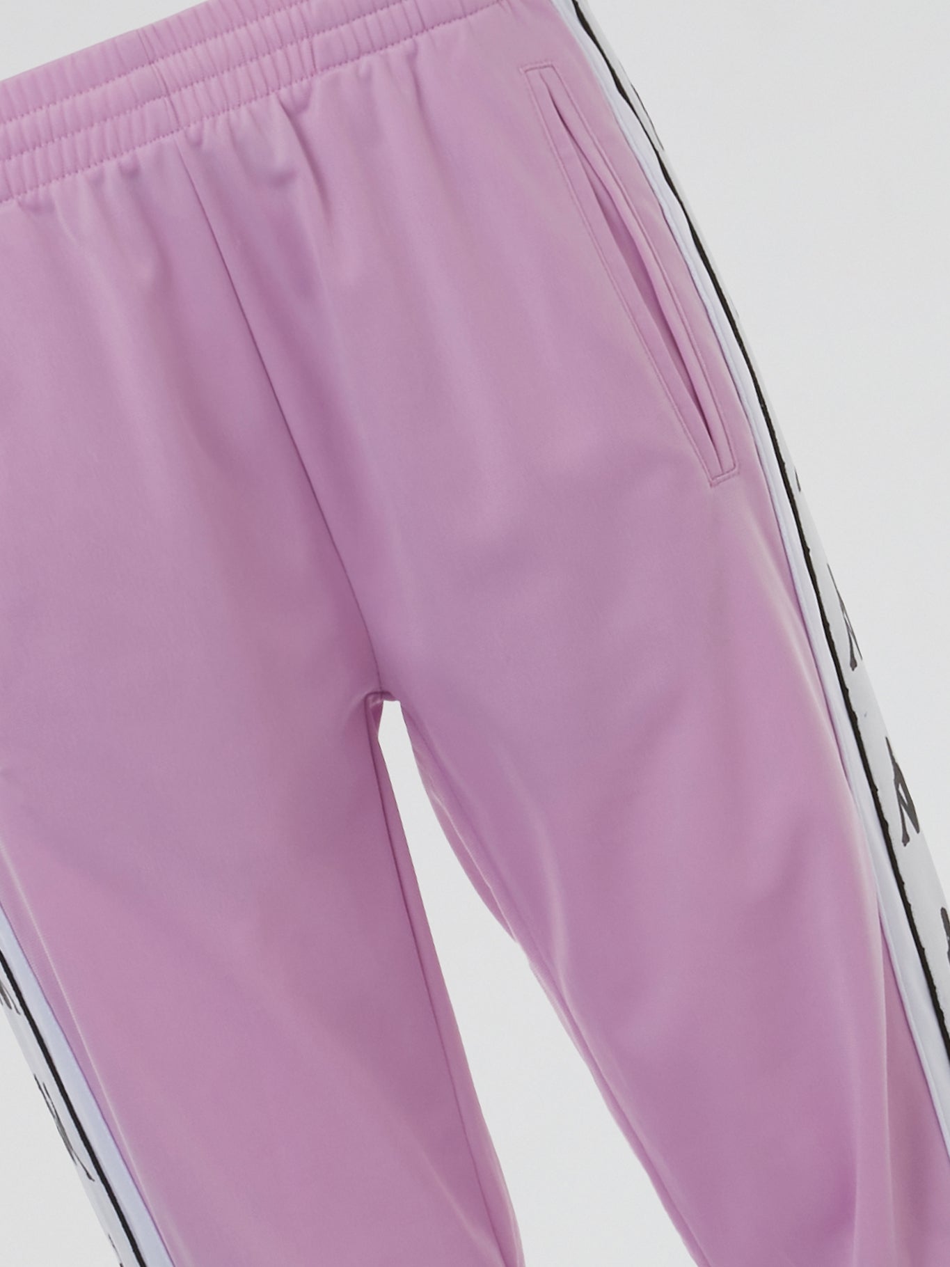 Pink Elastic Waist Track Pants