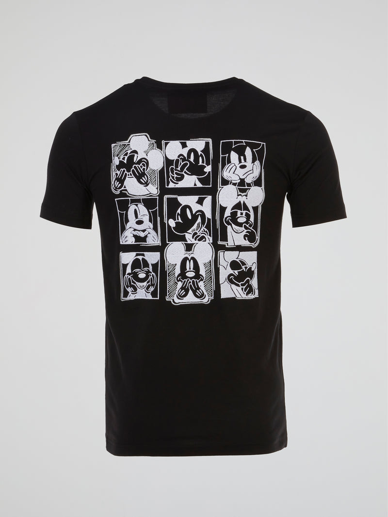 Mickey Mouse Black Rear Print T-Shirt