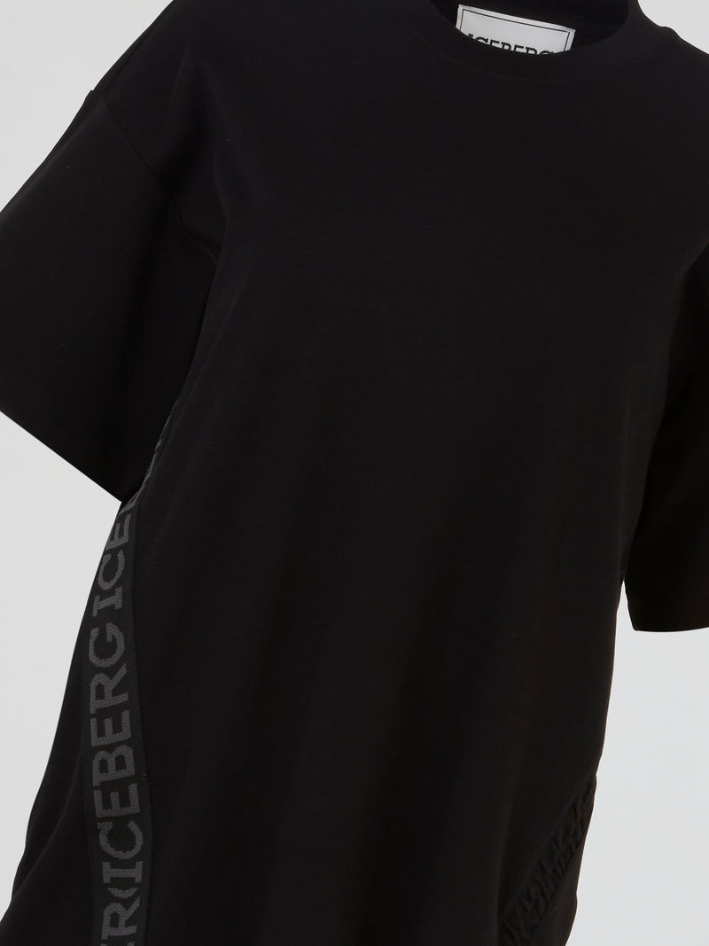 Black Asymmetric Oversized T-Shirt