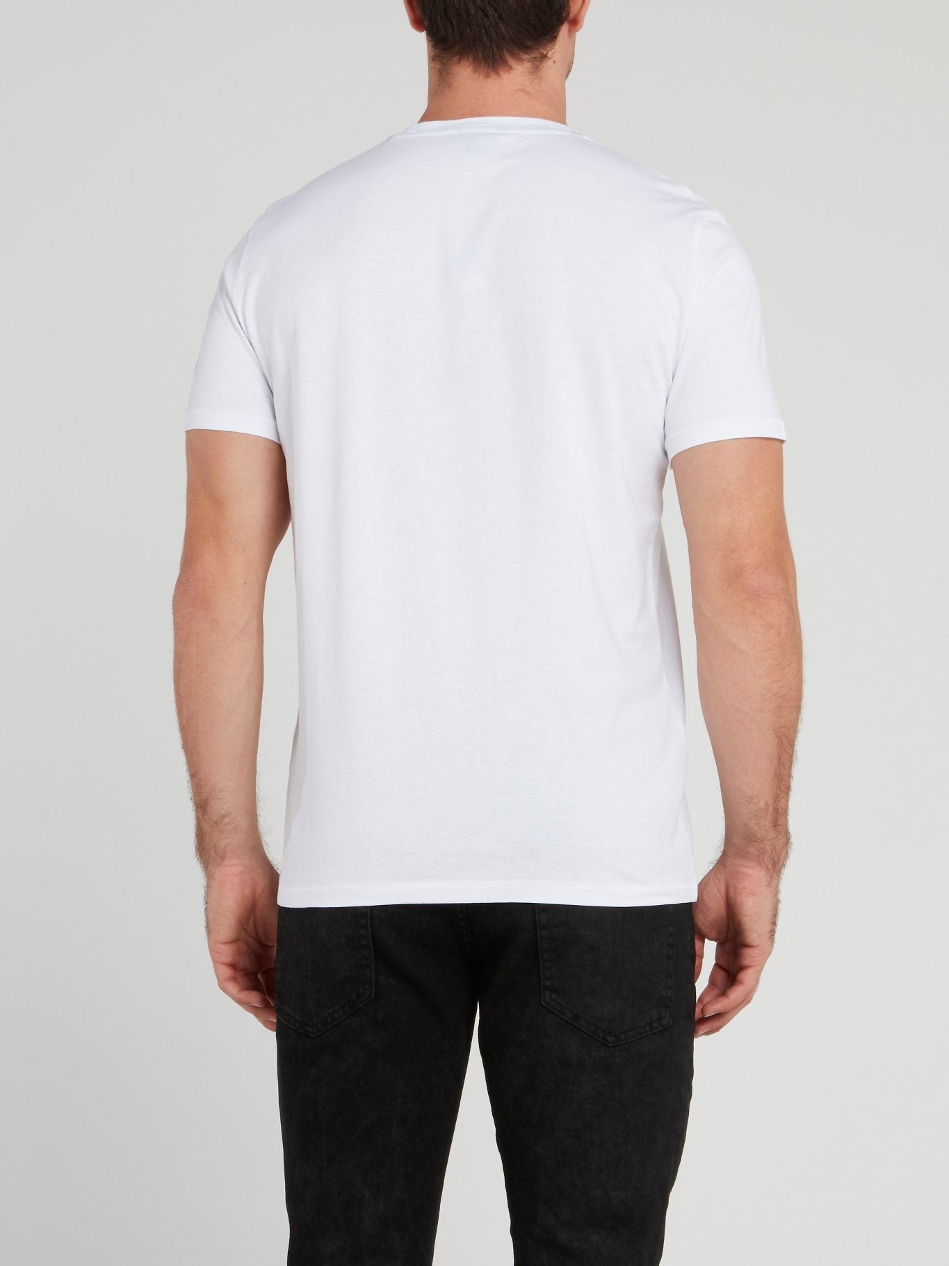 White Distorted Statement Print T-Shirt