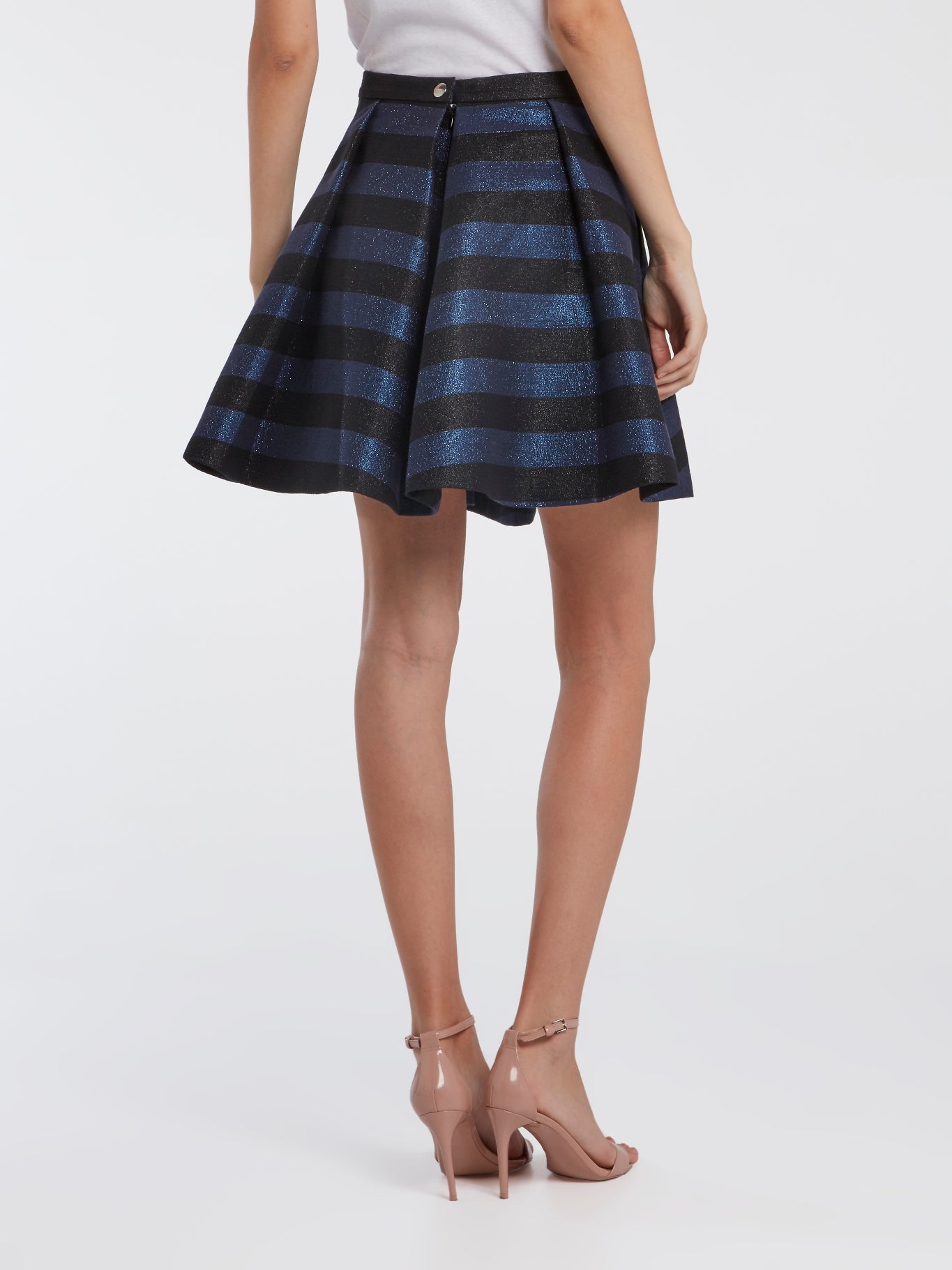 Striped Pleated Mini Skirt