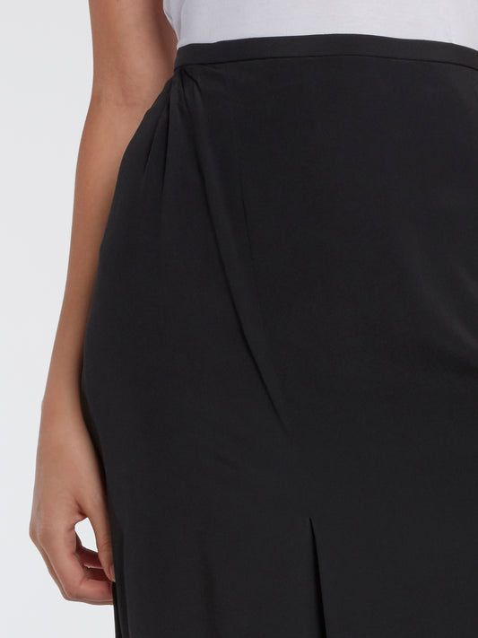 Black Slit Detail Maxi Skirt