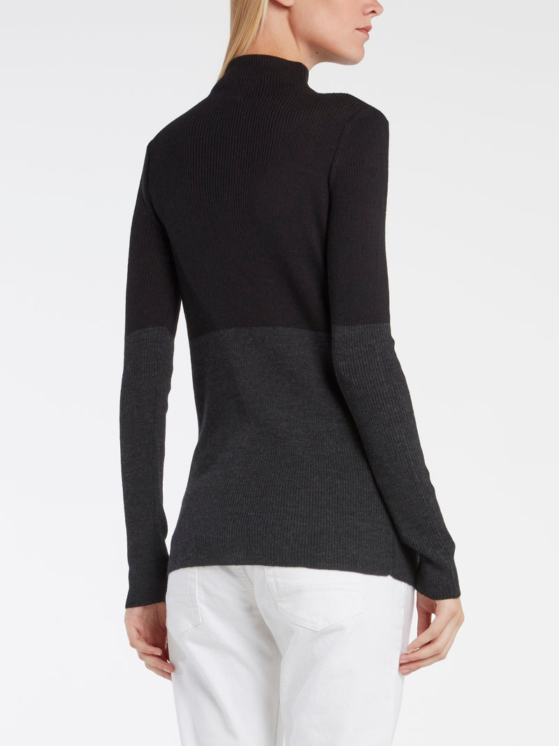 Black High Neck Knitted Top