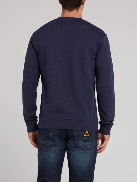 Navy Crewneck Logo Sweatshirt