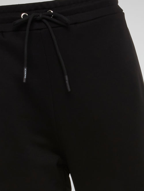 Black Side Detail Drawstring Track Pants