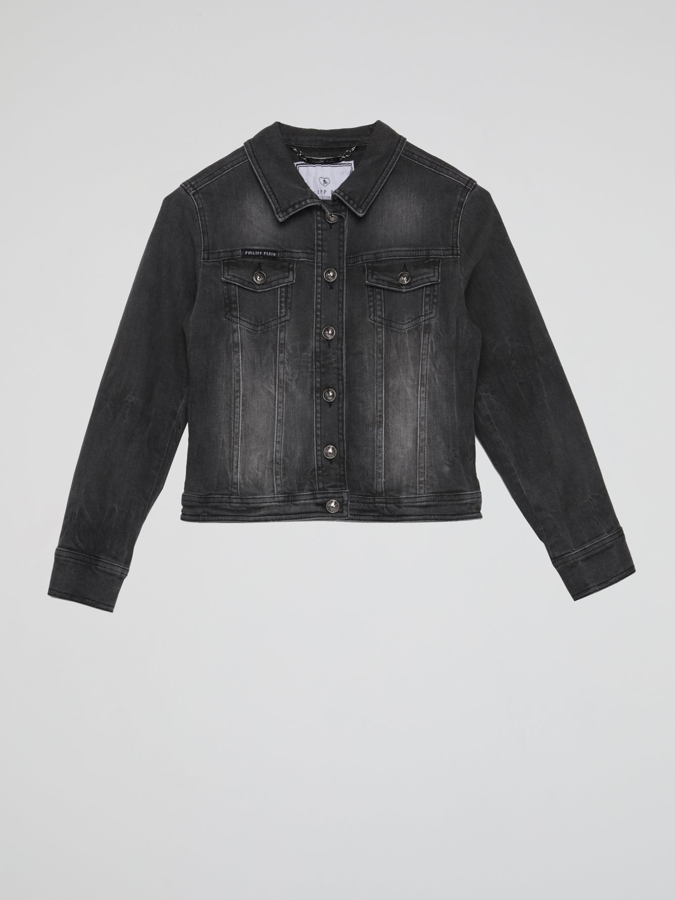 Black Rear Crystal Skull Denim Jacket Kids Maison B More Global Store