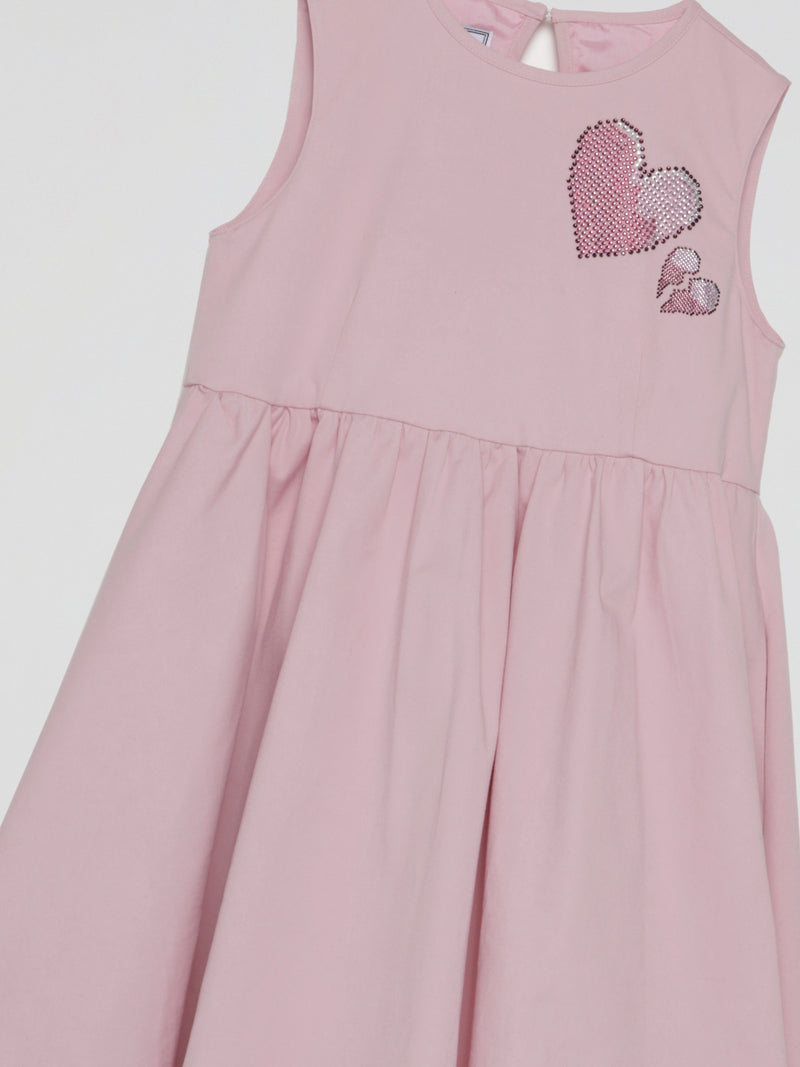 Pink Crystal Heart Dress (Kids)