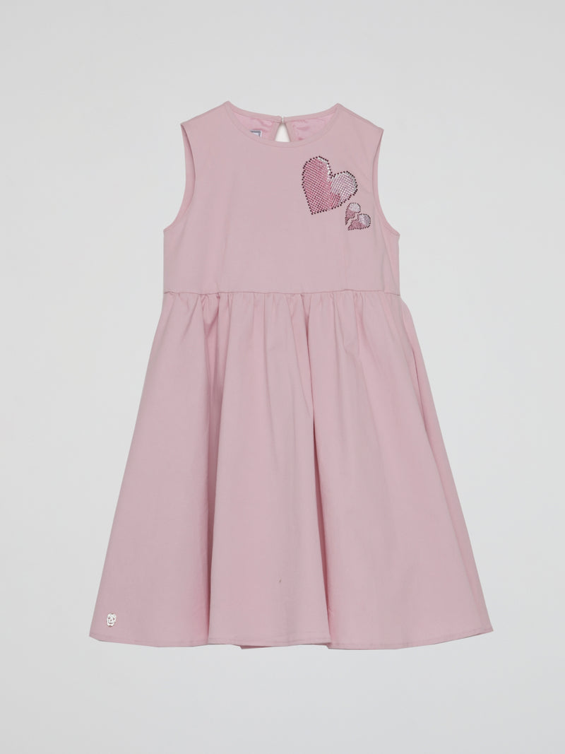 Pink Crystal Heart Dress (Kids)