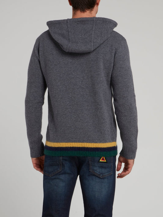 Grey Logo Hooded Sweater