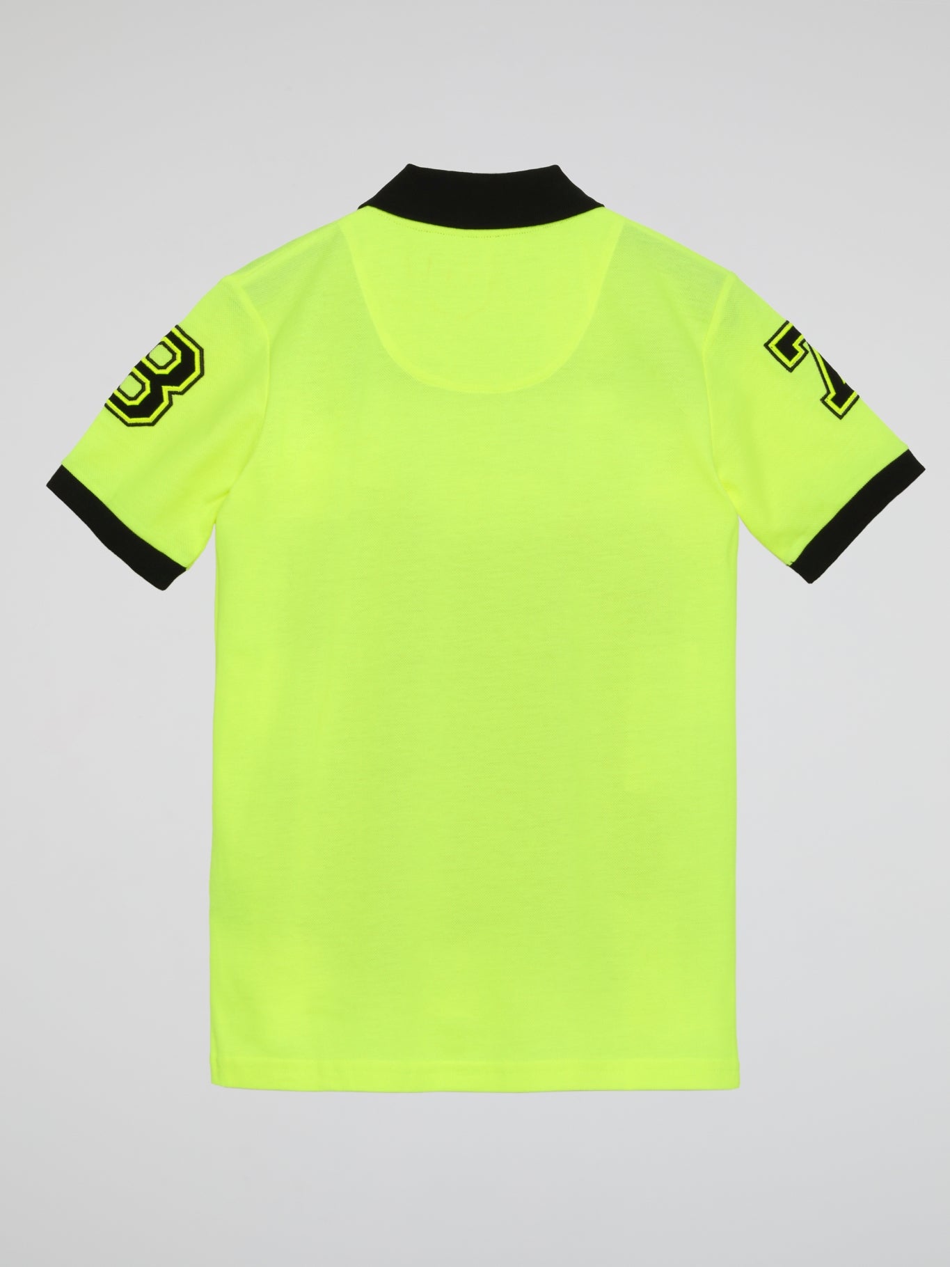 Neon Green Striped Edge Appliquéd Polo Shirt (Kids)