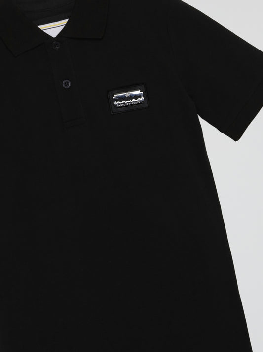 Black Patched Polo Shirt (Kids)