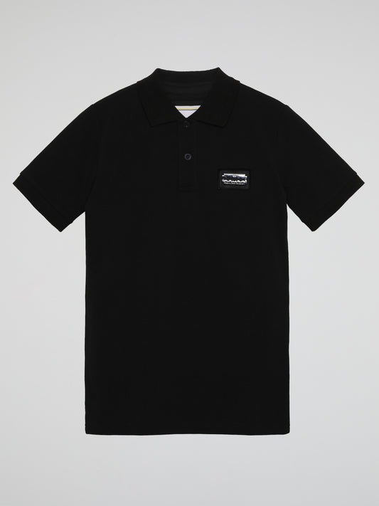 Black Patched Polo Shirt (Kids)