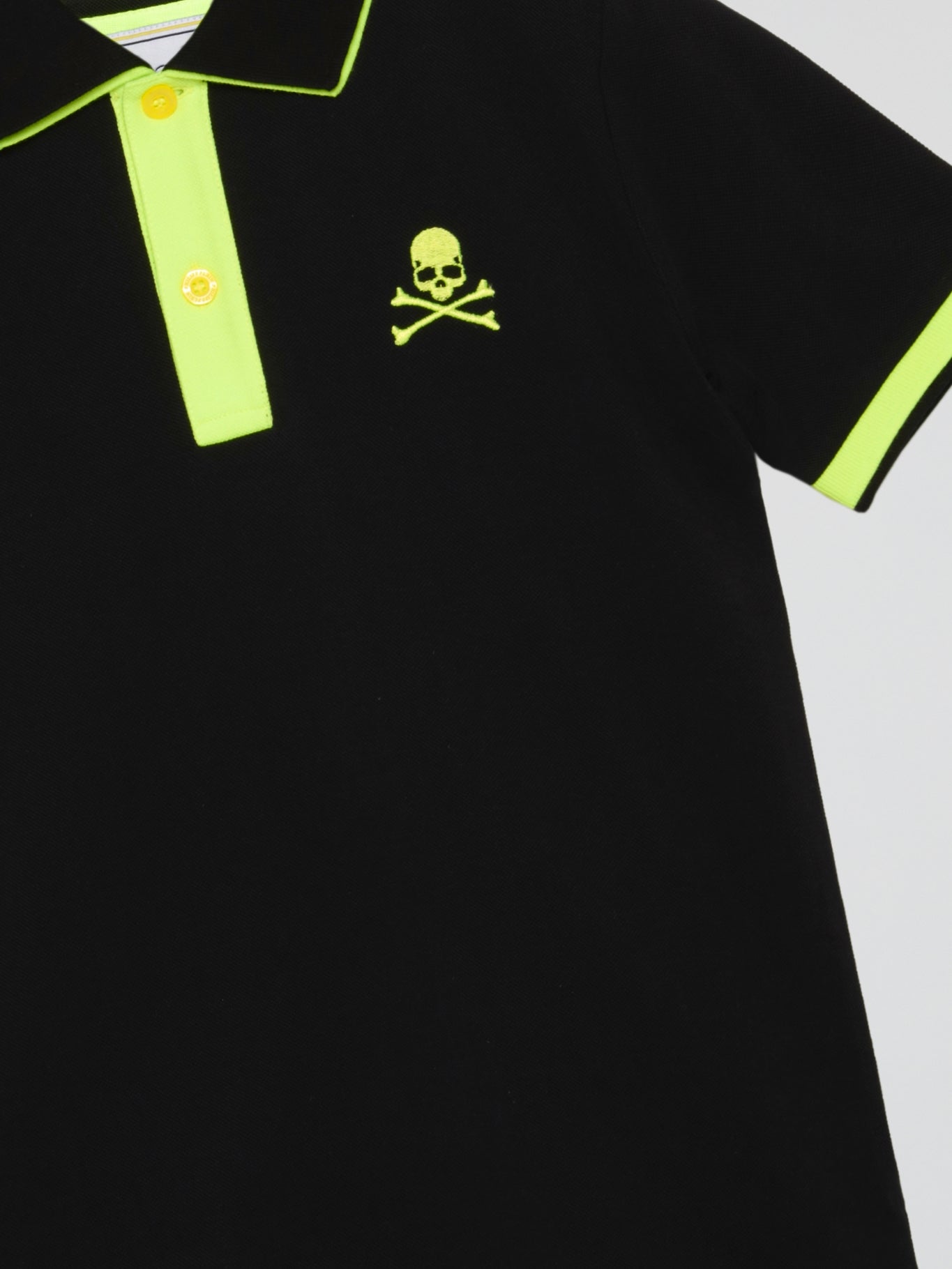 Black Striped Edge Appliquéd Polo Shirt (Kids)