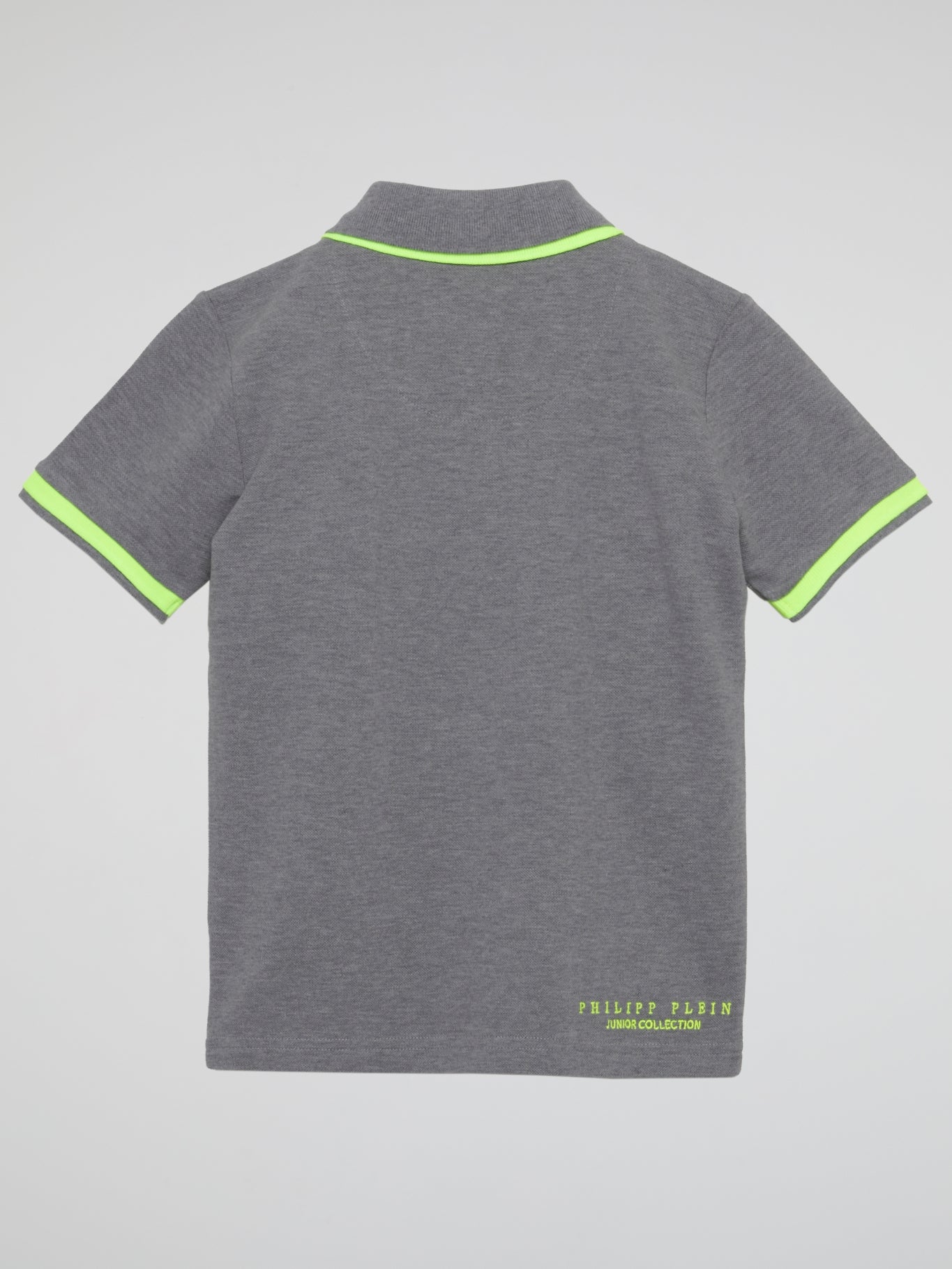 Grey Striped Edge Appliquéd Polo Shirt (Kids)