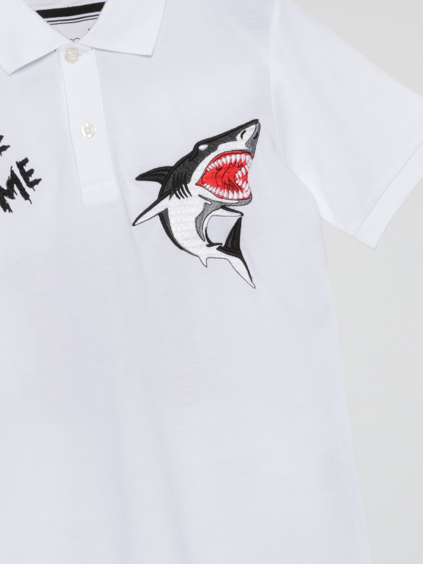 White Shark Patch Polo Shirt (Kids)