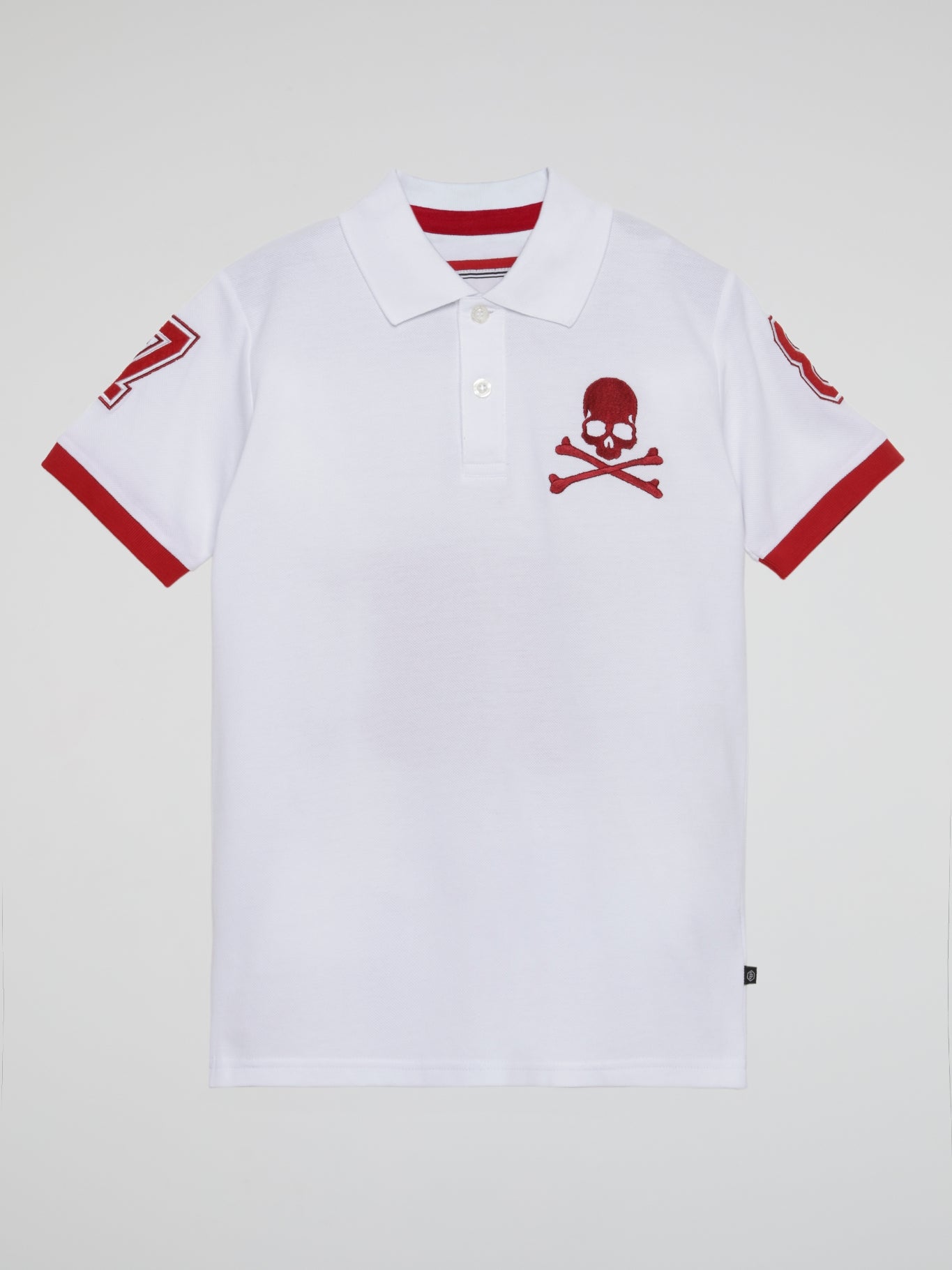 White Logo Embroidered Polo Shirt (Kids)