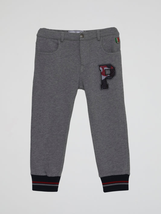 Grey Appliquéd Jogging Trousers (Kids)