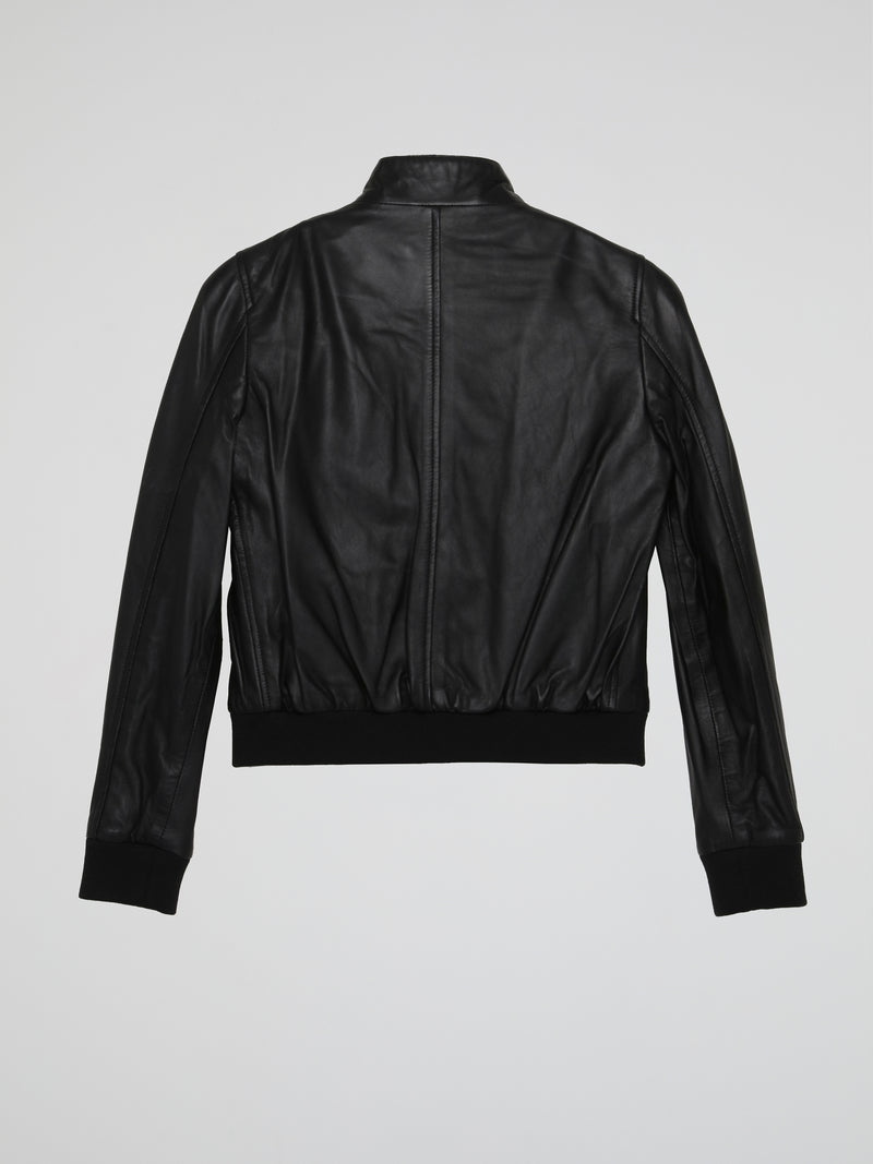 Black Leather Moto Jacket (Kids)