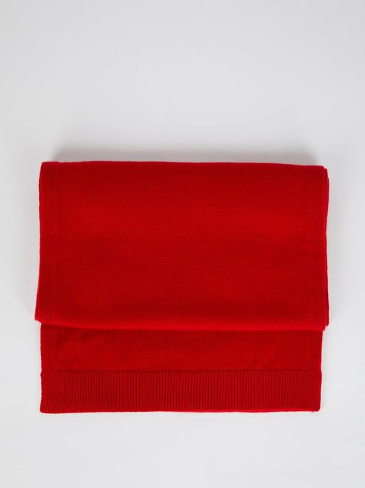 Красный шарф из кашемира с логотипом