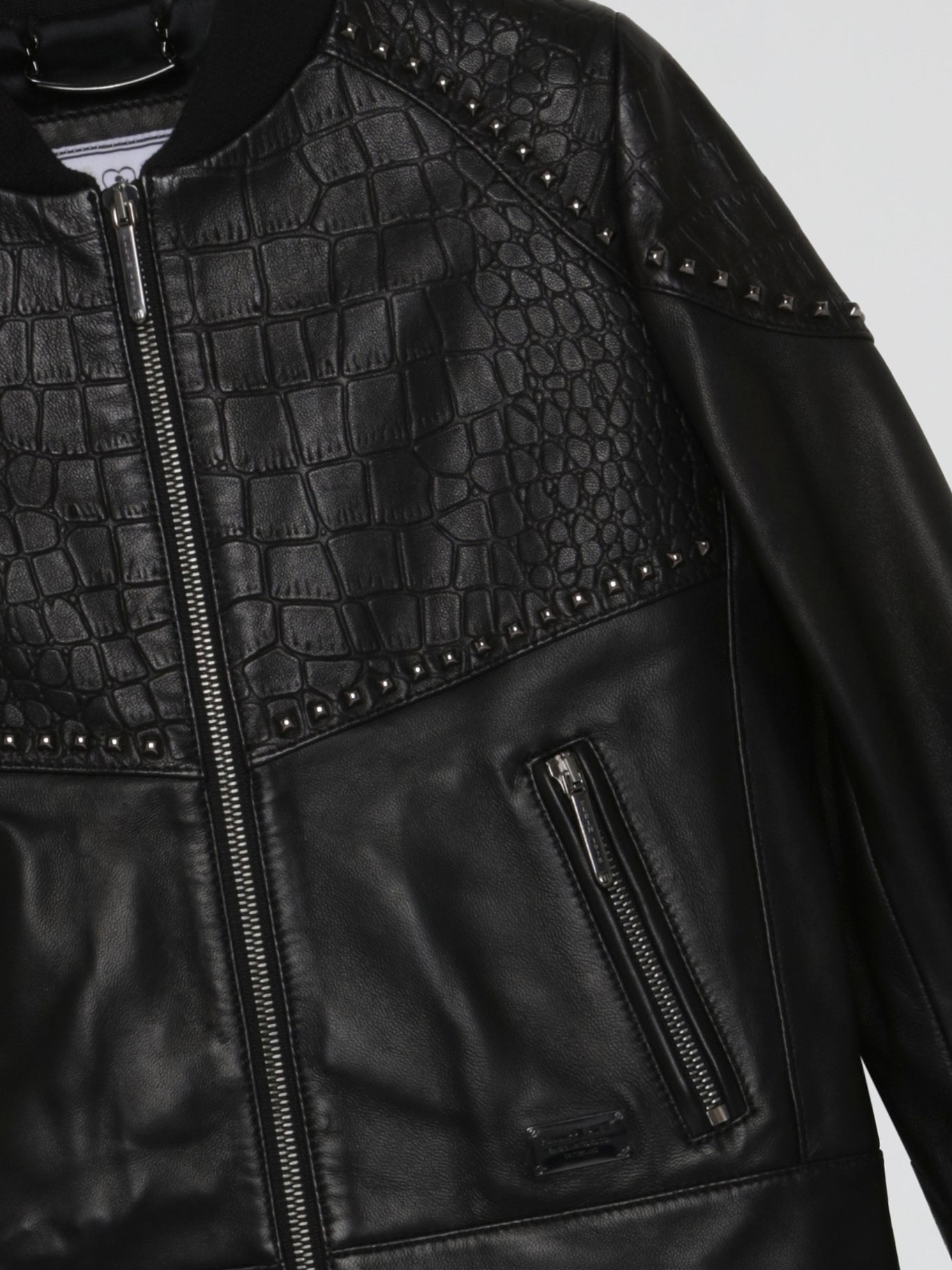 Black Reptilian Leather Jacket (Kids)