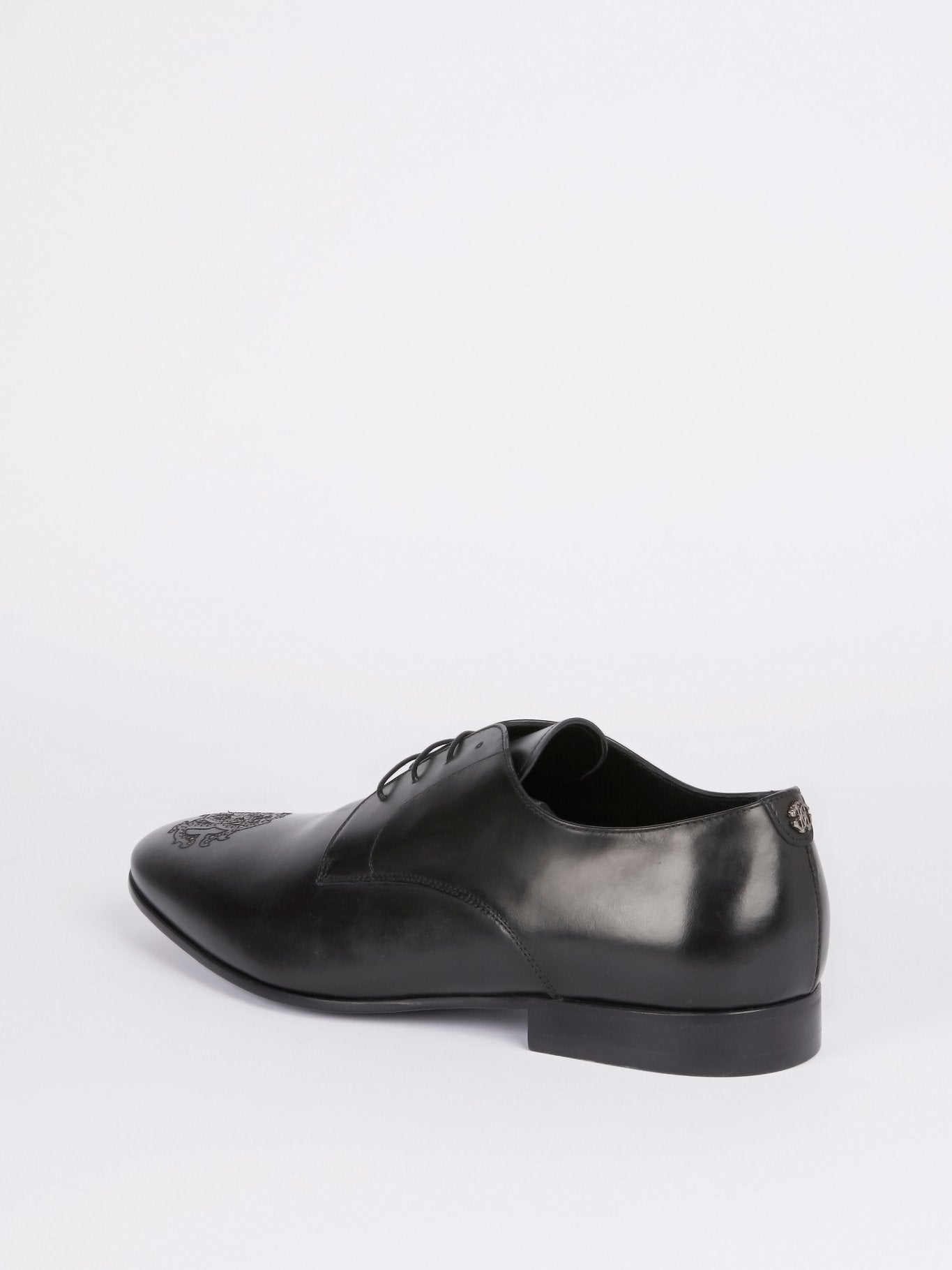 Black Studded Logo Oxford Shoes