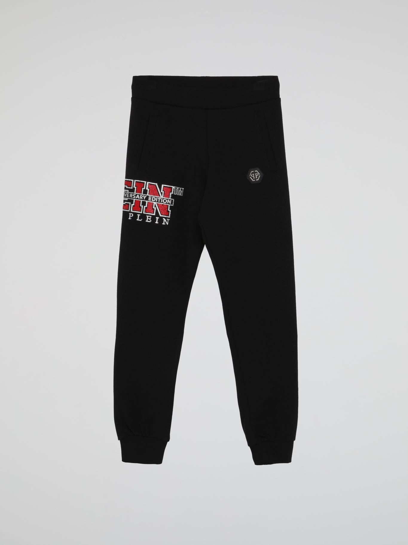 Black Studded Logo Jogging Trousers (Kids)