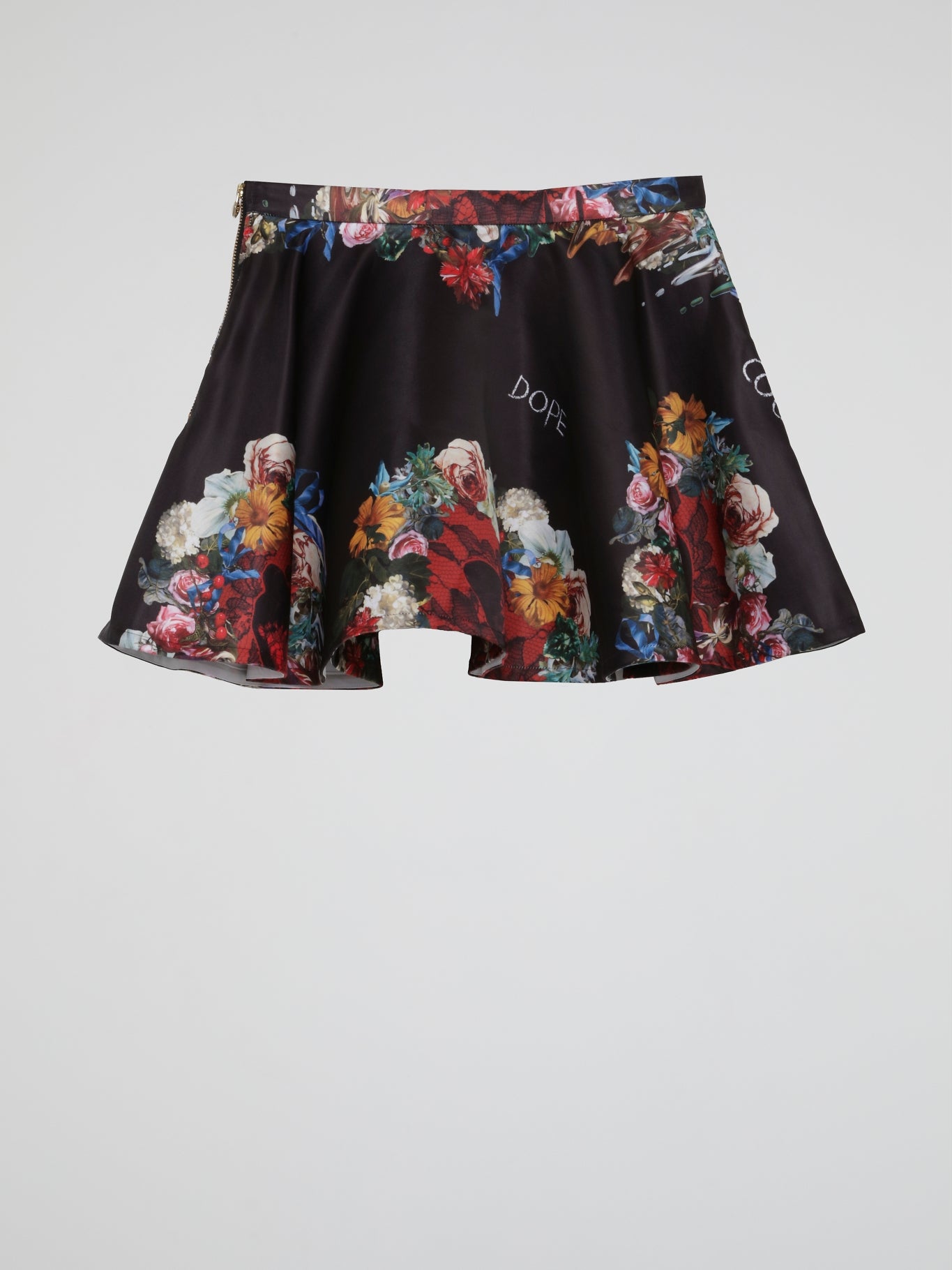 Black Floral Ruffle Hem Skirt (Kids)