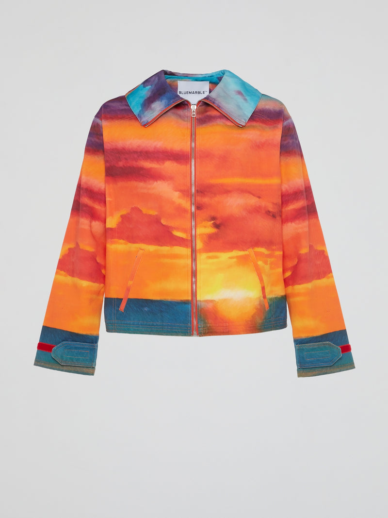 Sunset Printed Denim Jacket
