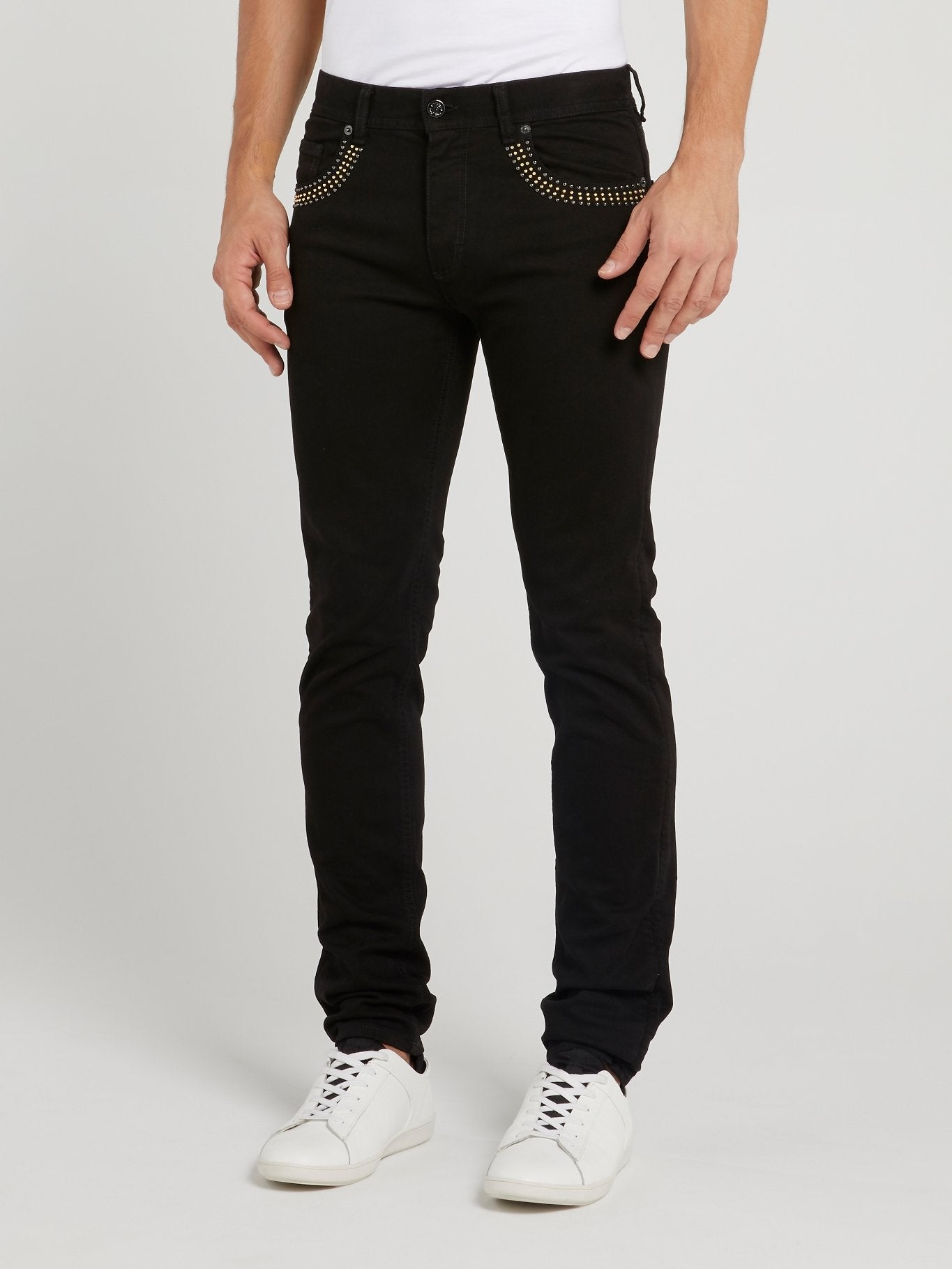 Black Stud Detail Skinny Jeans