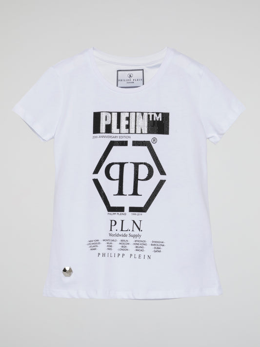 PP Monogram White Crewneck T-Shirt (Kids)