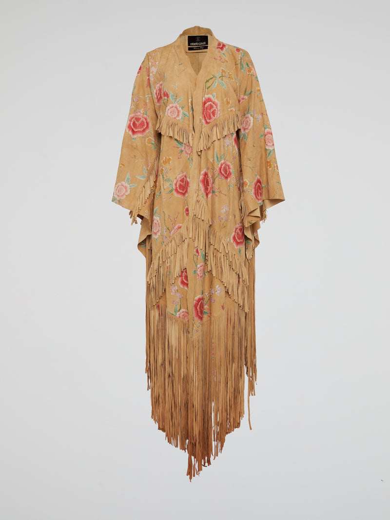 Camel Coat Fringe Maxi Dress Maison-B-More Global Store Camel Coat Fringe Maxi Dress Maison-B-More Global Store