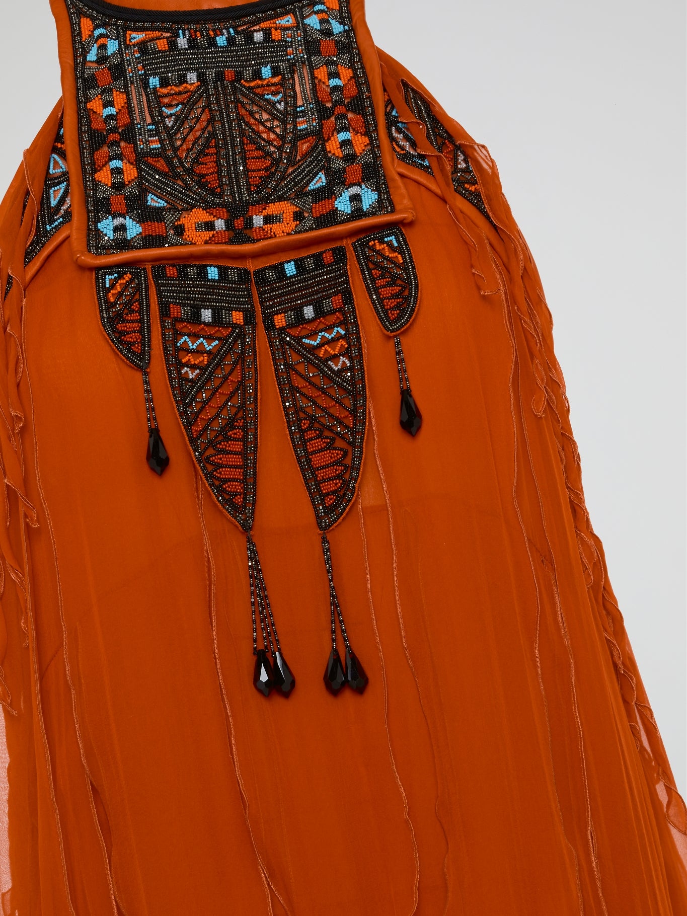 Orange Halter Neck Chiffon Dress Maison-B-More Global Store Orange Halter Neck Chiffon Dress Maison-B-More Global Store