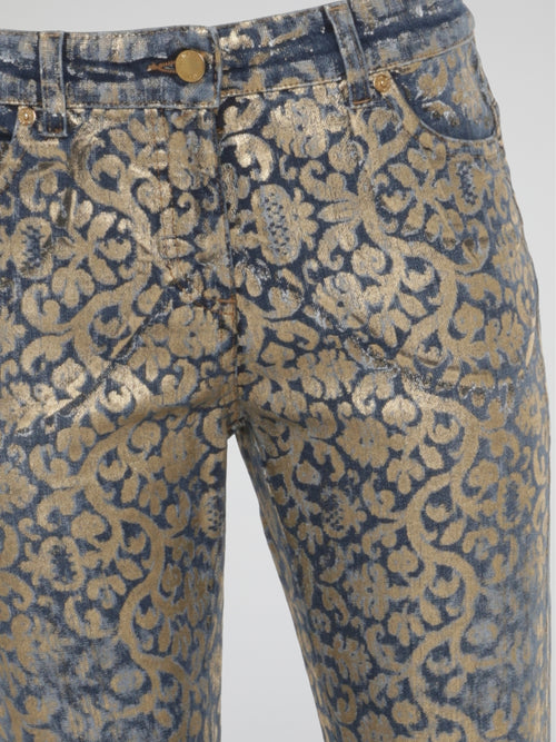 Baroque Print Jeans