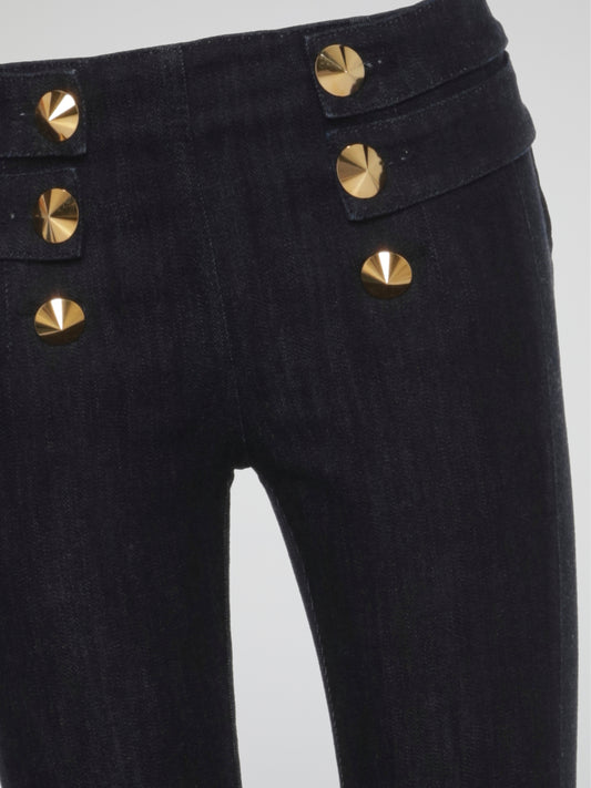 Black Sailor Button Pants