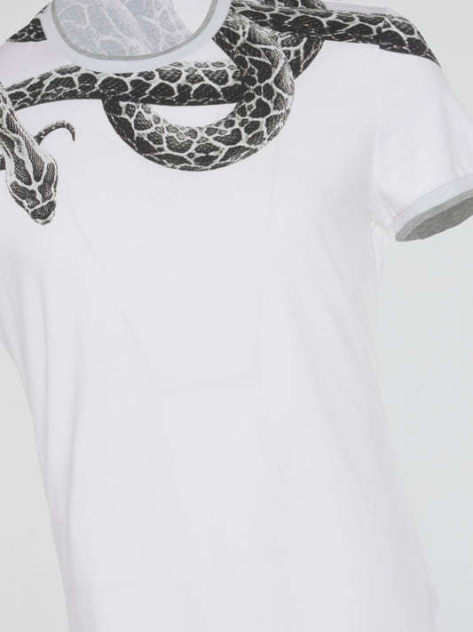 White Snake Print Undershirt