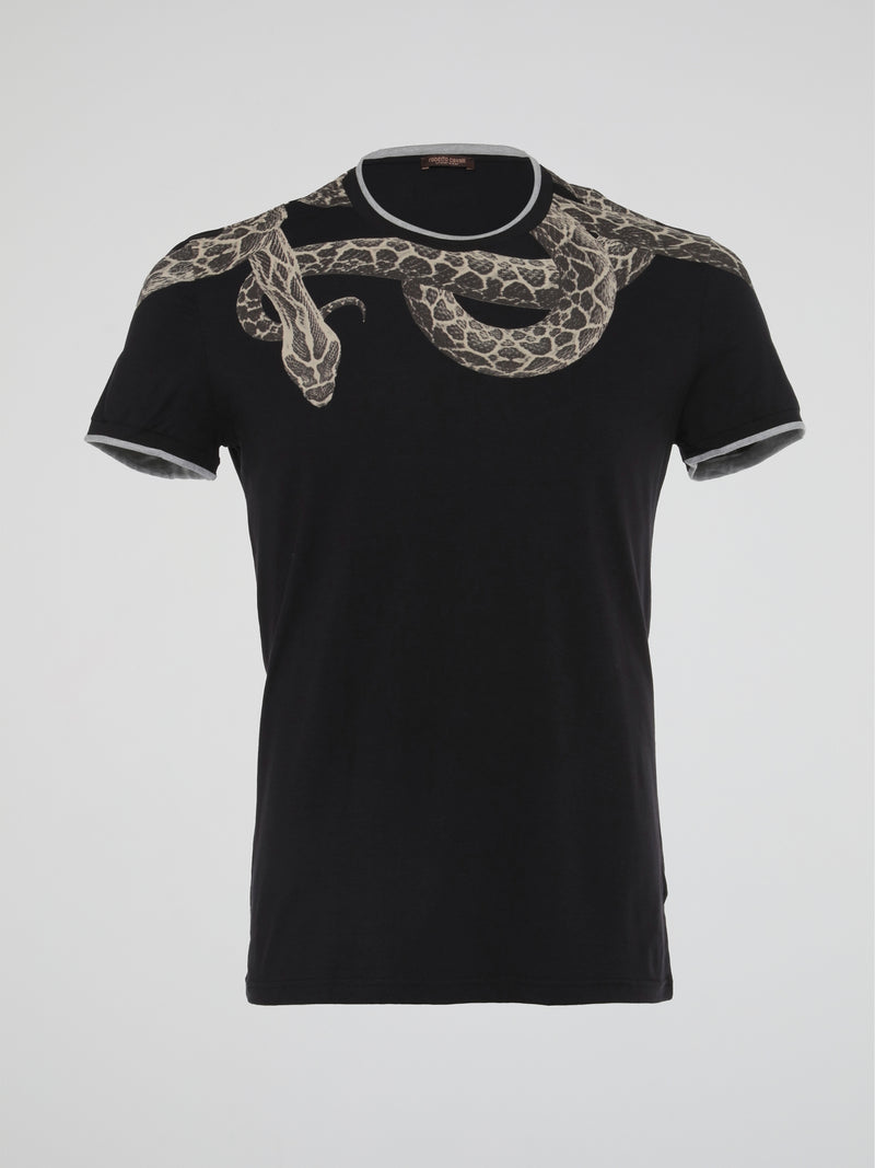 Black Snake Print Undershirt