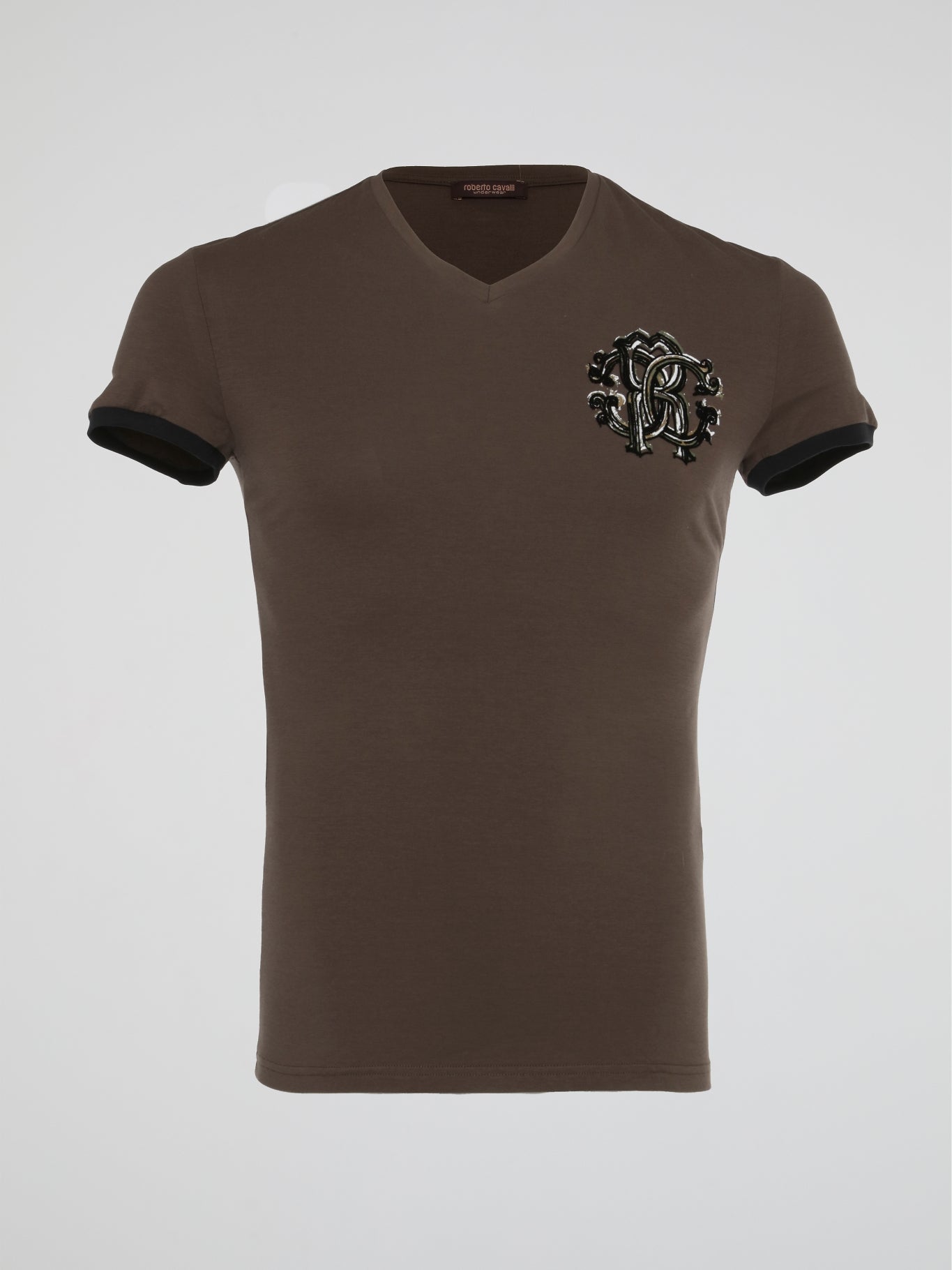 Brown V-Neck Logo Undershirt