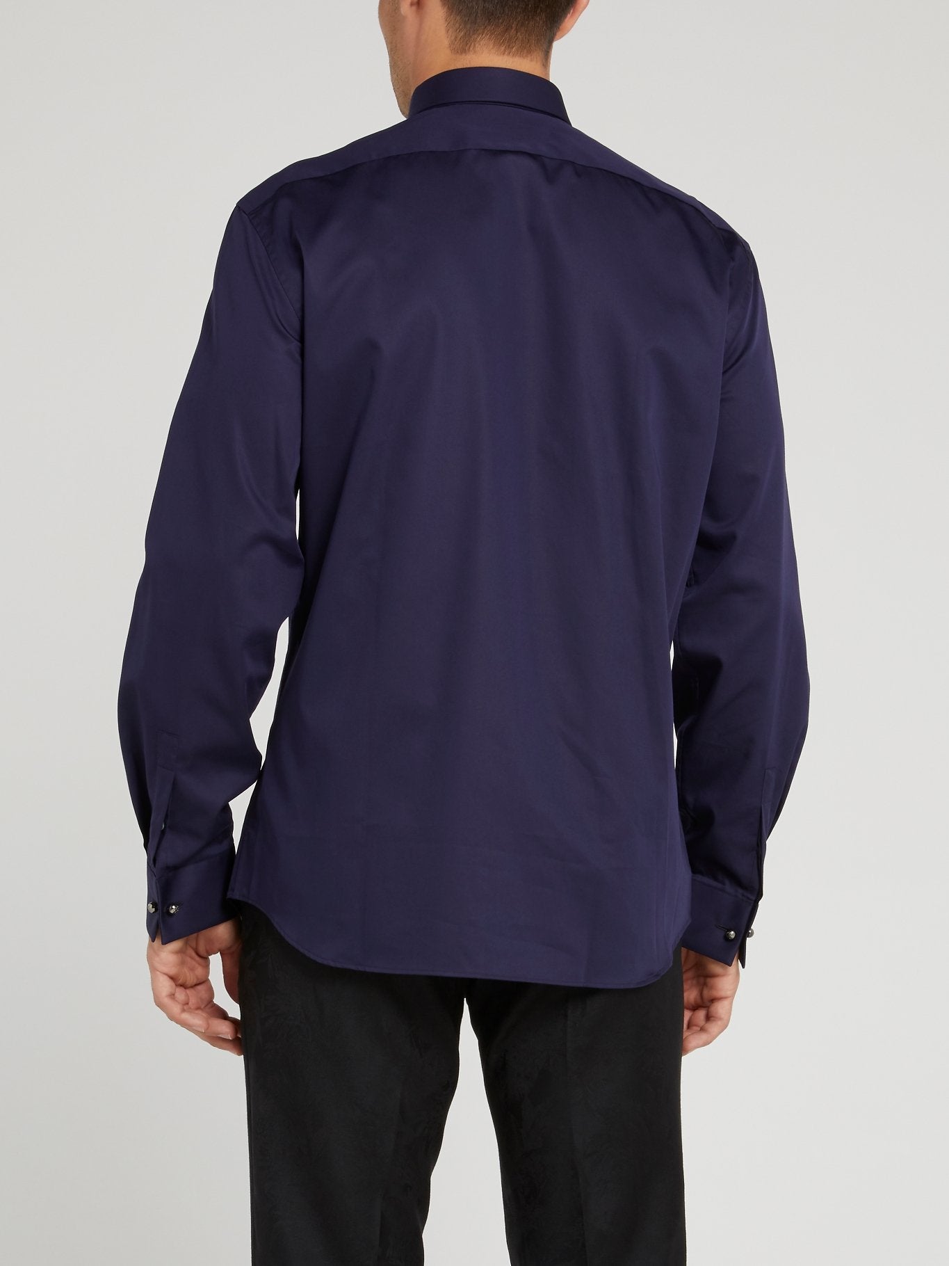 Navy with Black Panel Long Sleeve Shirt