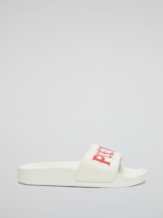 White Blaise Flat Sandals