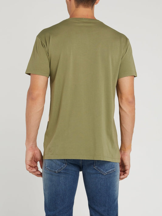 Olive Glossy Print Monogram T-Shirt