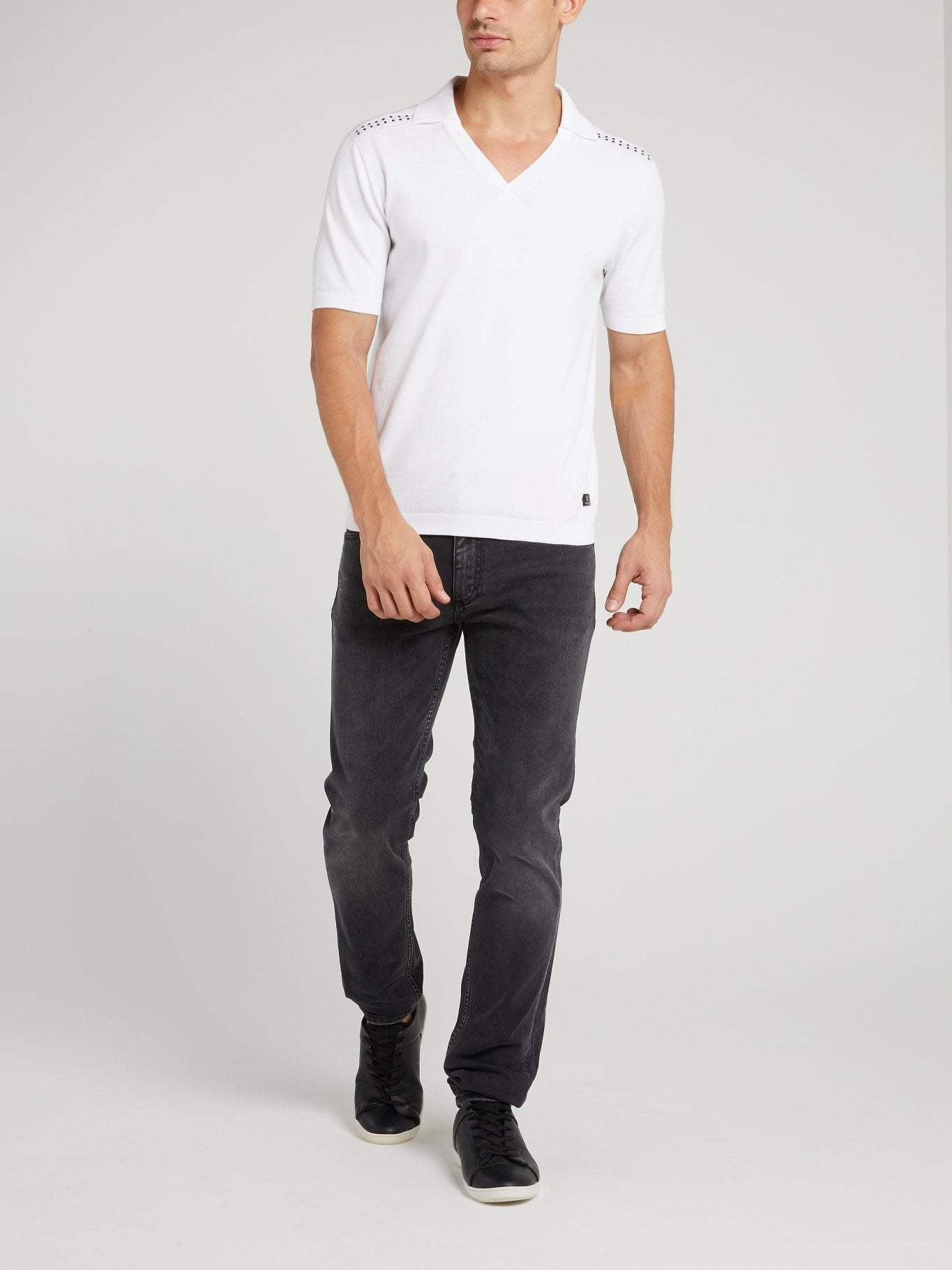 White Short Collared T-Shirt