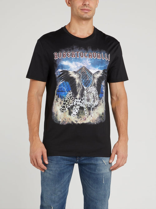 Black Mythical Graphic Print T-Shirt