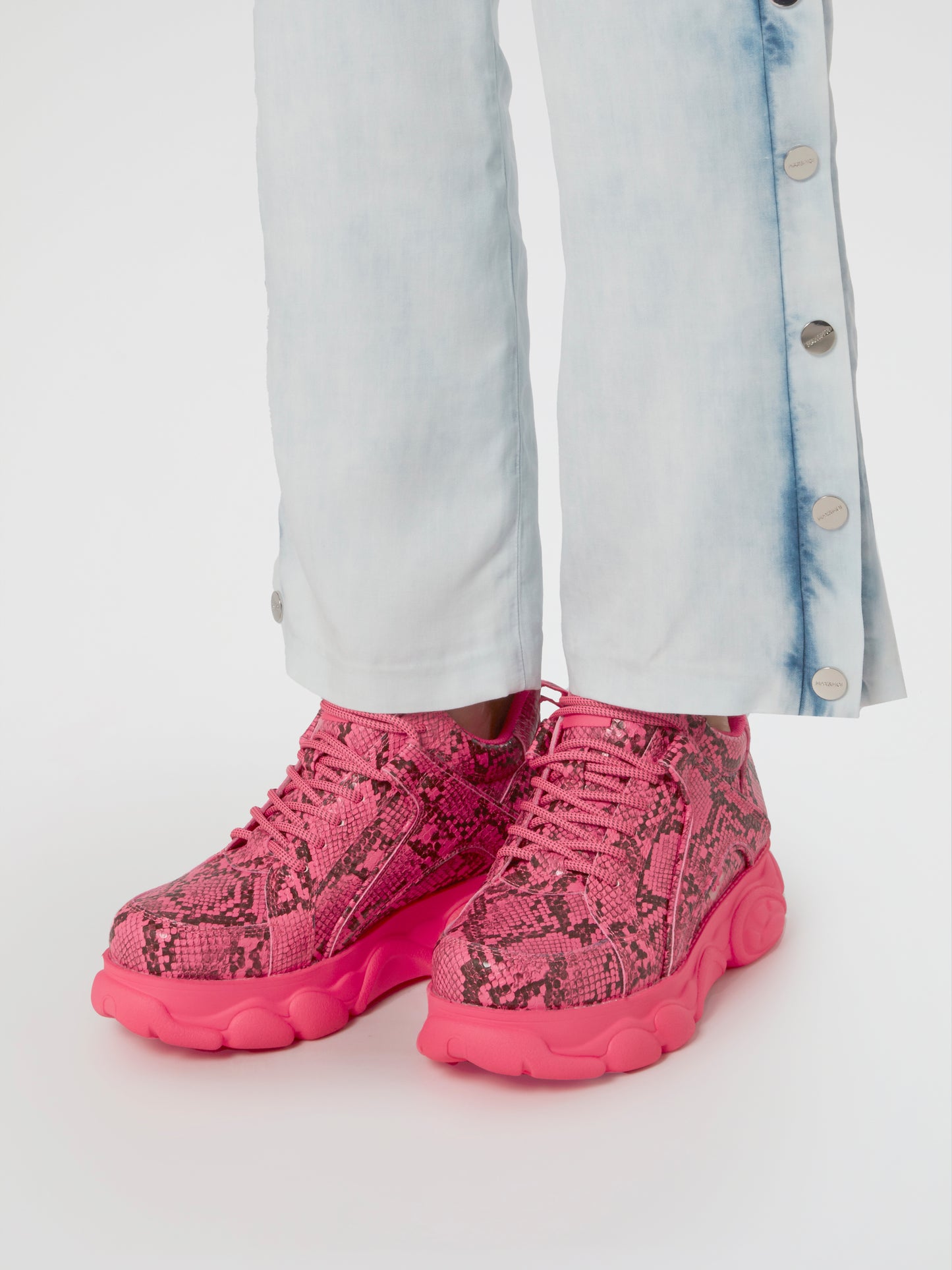 CLD Corin Pink Snake Print Sneakers