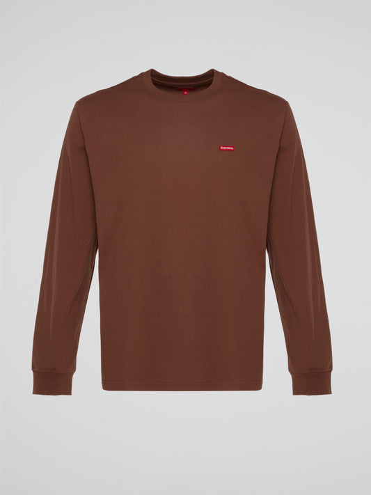 Brown Small Box Long Sleeve T-Shirt